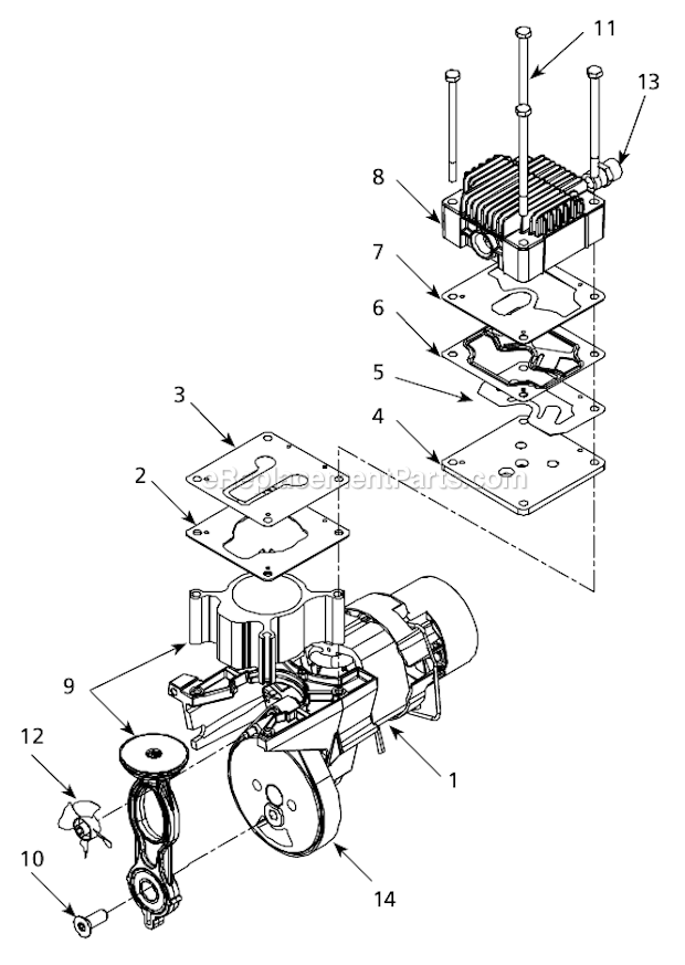 Page A Diagram and Parts List for WL390100  Campbell Hausfeld Compressor